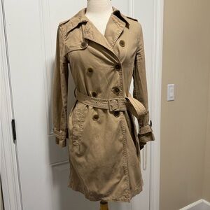 J. Crew Double-Breasted Tan Trench Coat